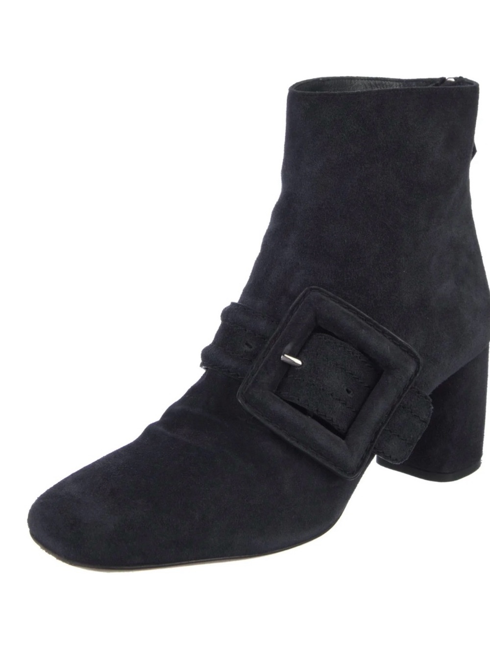 Miu Miu Black Suede Buckle Ankle Boot
